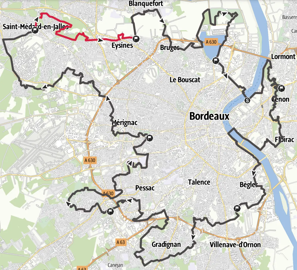 Carte tour de Bordeaux jour 7